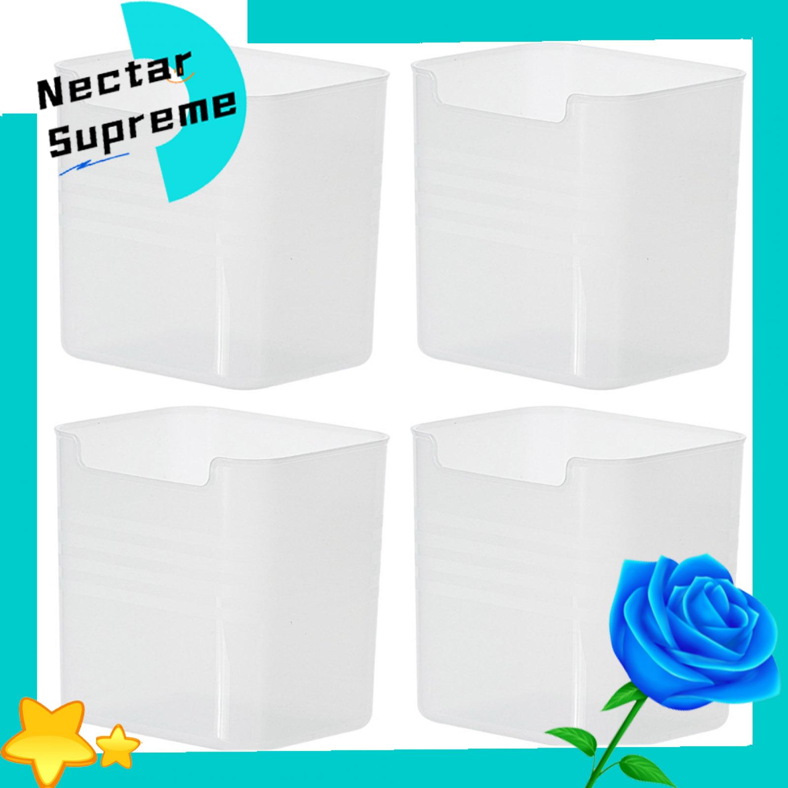 Fridge Condiment Organizer Space Saving Refrigerator Door Storage Box Set for Kitchen Condiments 4pcs Mini Fridge Side Organizer Bin Container Refrigerator Side Door Storage Box