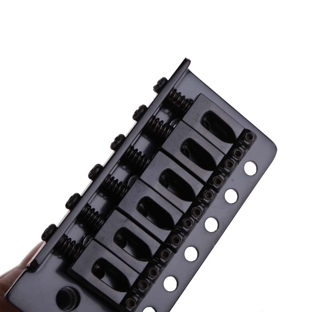 Black Electric Guitar Tremolo Bridge With Bar New 1 Set 6 Strings Parts. 