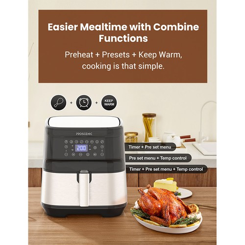 Proscenic T21 Smart Air Fryer 1700W Oil-free With Multi Functions. 