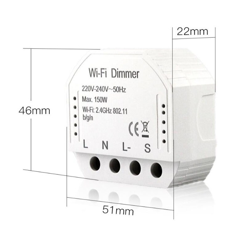 Smart WiFi Light LED Dimmer for Switch Smart Life/Tuya APP Remote Control 1 Way Switch,Works for Alexa or Google Home. 