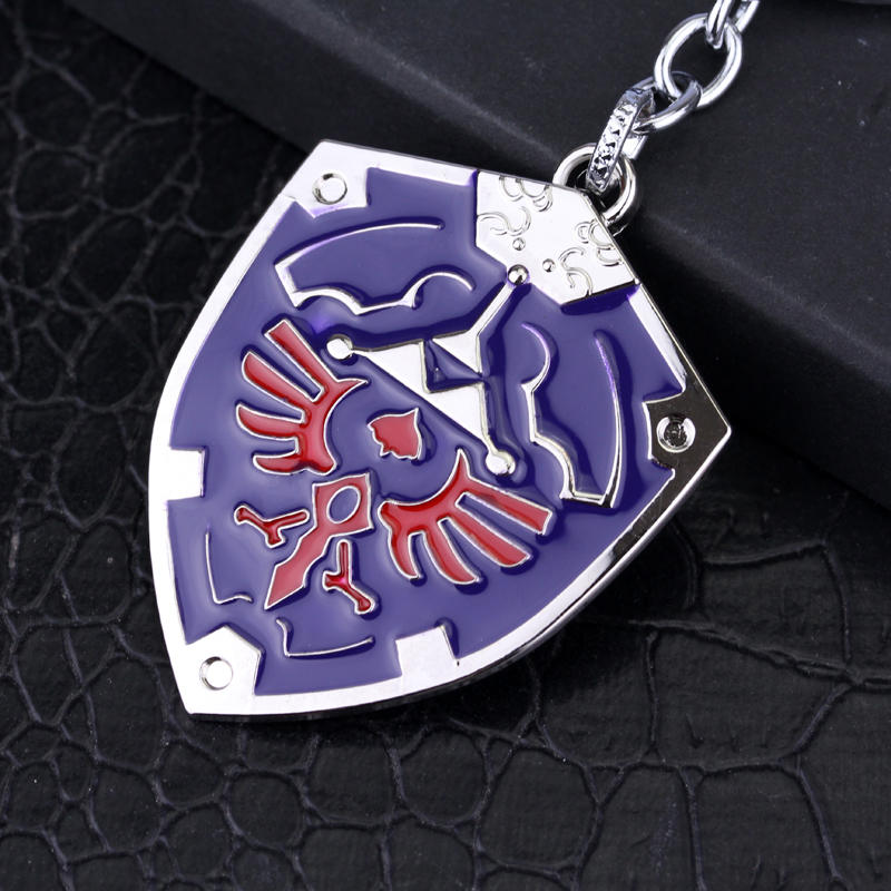 Zeldas Hylian Shield Keychain Breath of The Wild Sheikah Eye Majora's Mask Triforce Symbol Pendant Key Chain Men Jewelry. 