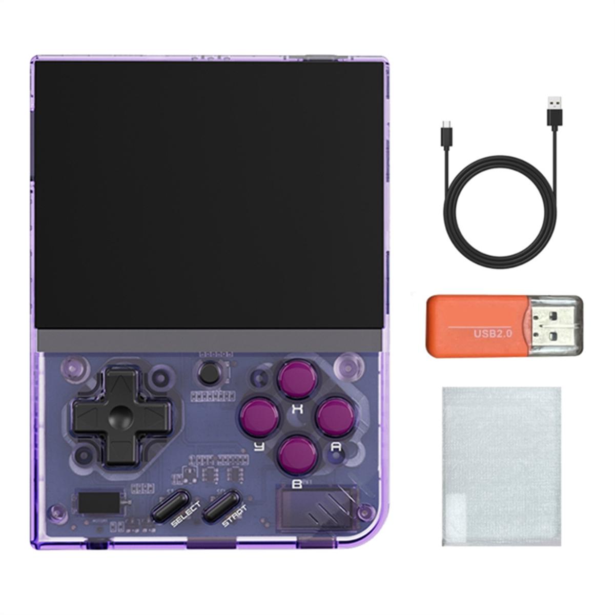 For MIYOO Mini Plus Retro Handheld Game Console 64G 3.5Inch IPS Screen Linux System Game Player Children'S Gifts(Purple)