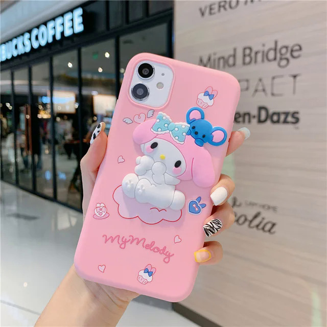 【Healer DingD】 Sanrio Cartoon Doll Cinnamoroll My Melody Cell Phone Case For IPhone 12 12Pro 12ProMax 11 Pro Max X XS XR 8 7 Plus Soft Covers. 