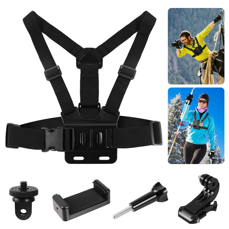 Action Camera Chest Mount with Phone Holder for Smartphone and Action