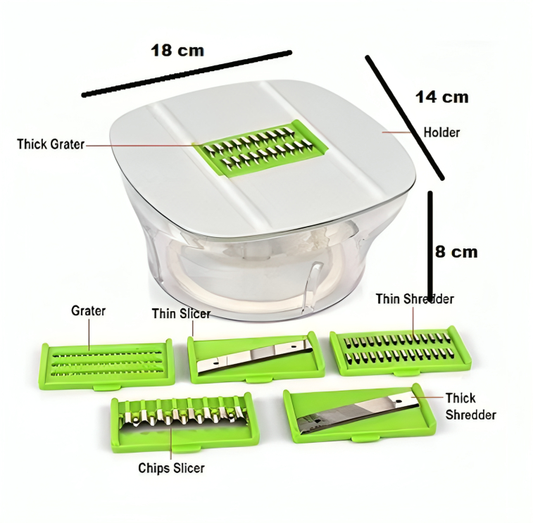 One Stop Shop Chopper, Blender, Atta Maker, Dough Kneader Manual Food Processor (Multicolor) 11 in 1. 