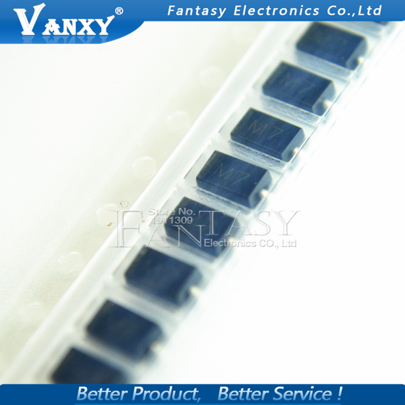 100PCS DIODE M4 1N4004 SMD 1A 400V IN4004 Rectifier Diode. 