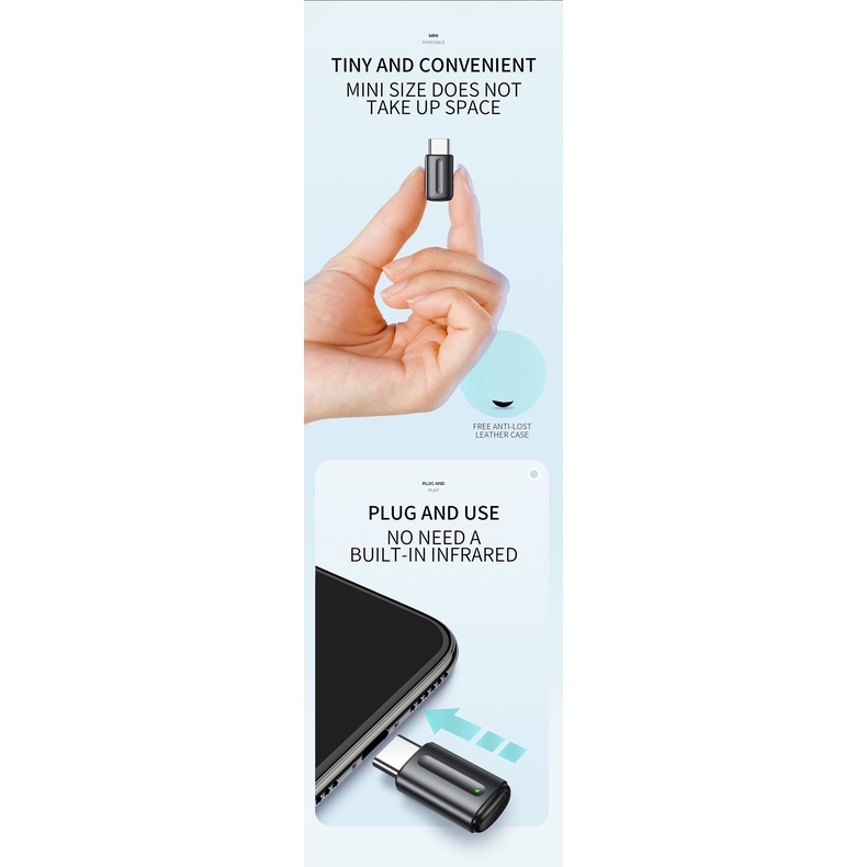 Joyroom IR Appliances Wireless Infrared Remote Control Adapter Infrared Phone Transmitter for type-c. 