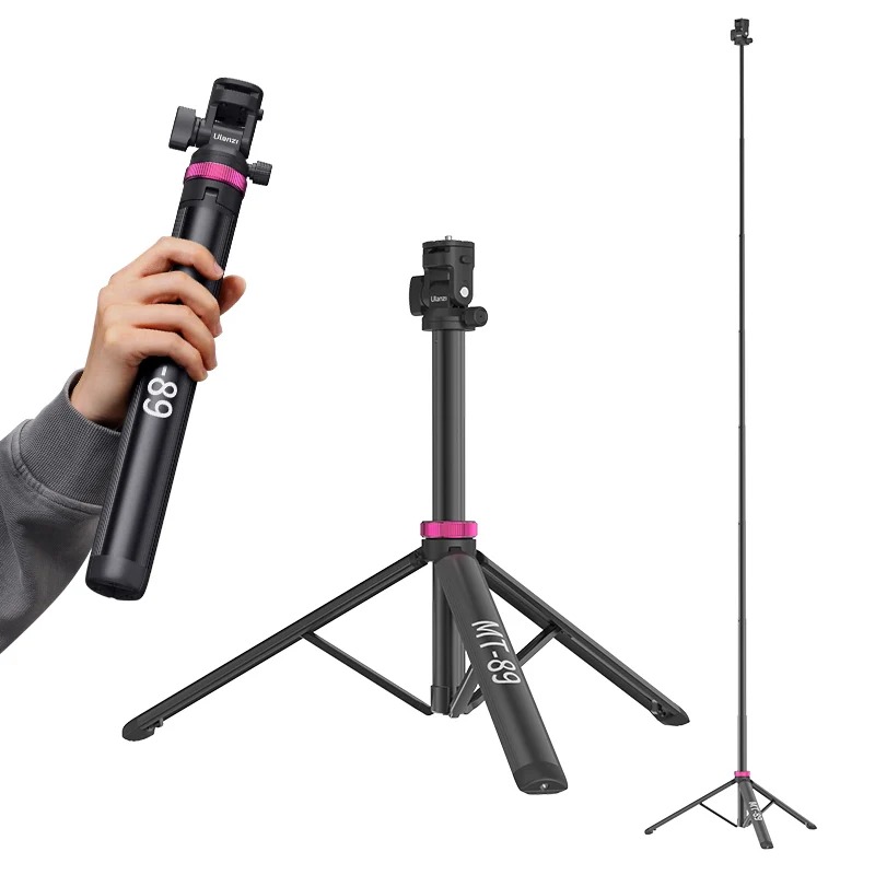 Ulanzi MT-89 2M Extendable Tripod Light Stand w 1/4'' Quick Release Plate Cold Shoe Mount for DSLR Camera Phone Video Light Mic. 
