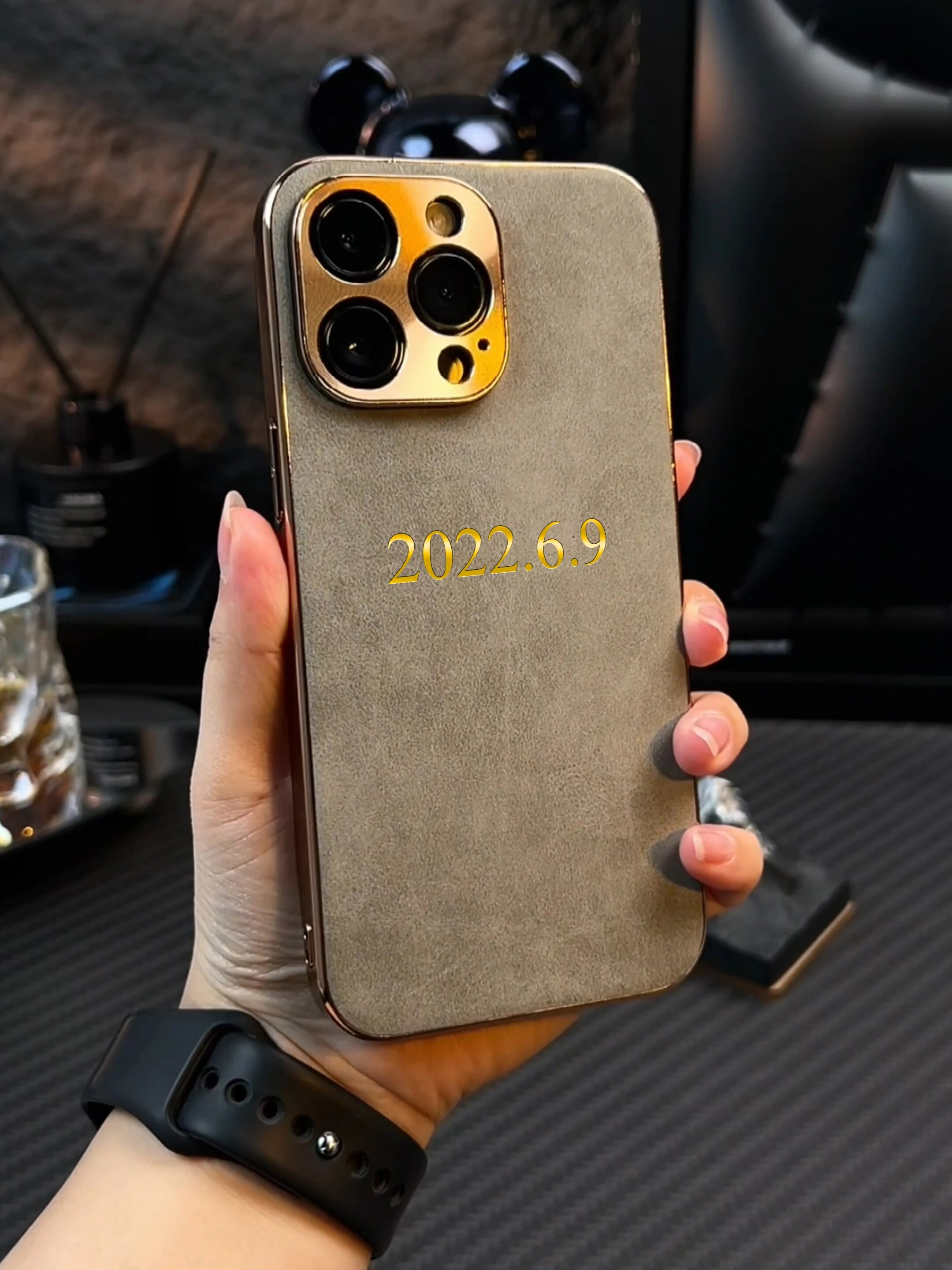 Leather Personalised Customized Name Case For Iphone 11 12 13 14 15 Pro Max Electroplated Frame Lambskin Initials Cover 11 15Pro. 
