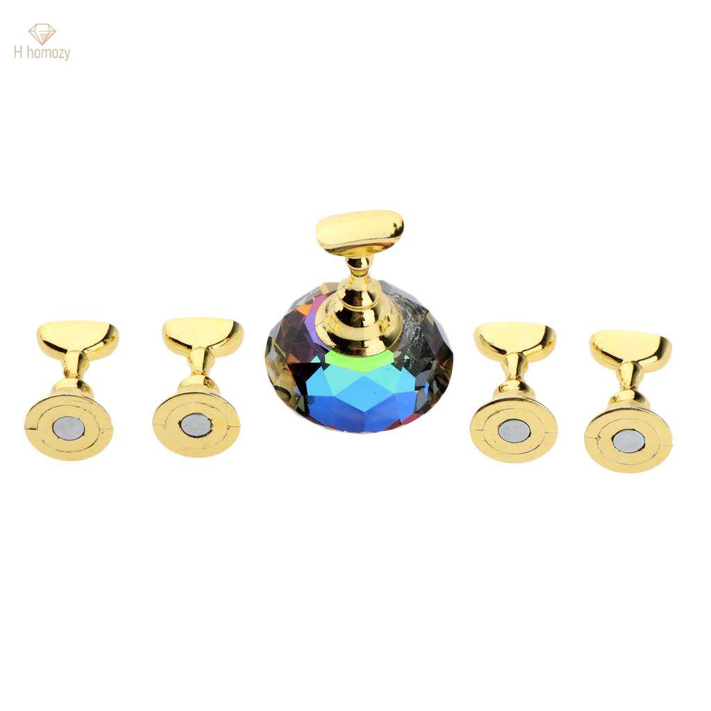 5pcs Nail Tips Holder and Practice Shiny Crystal Nails Display Stand Base. 