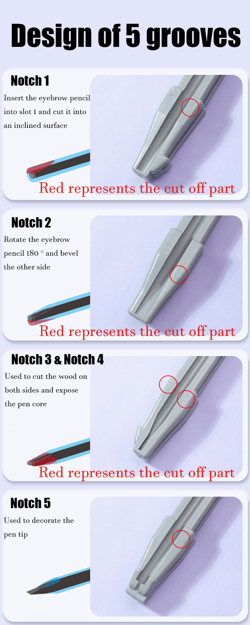 Eyebrow Pencil Sharpener 2 in 1 Duckbill-Shape Eyebrow Sharpener Auxiliary Tool Peel Off Brow Pencil for Sharpening Brow Pen Tip. 