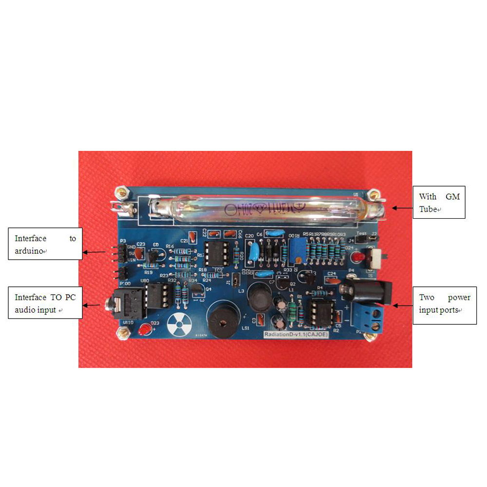 Assembled DIY Geiger Counter Kit DIY Nuclear Radiation Detector Arduino Compatible GM Tube Beta Gamma Ray. 