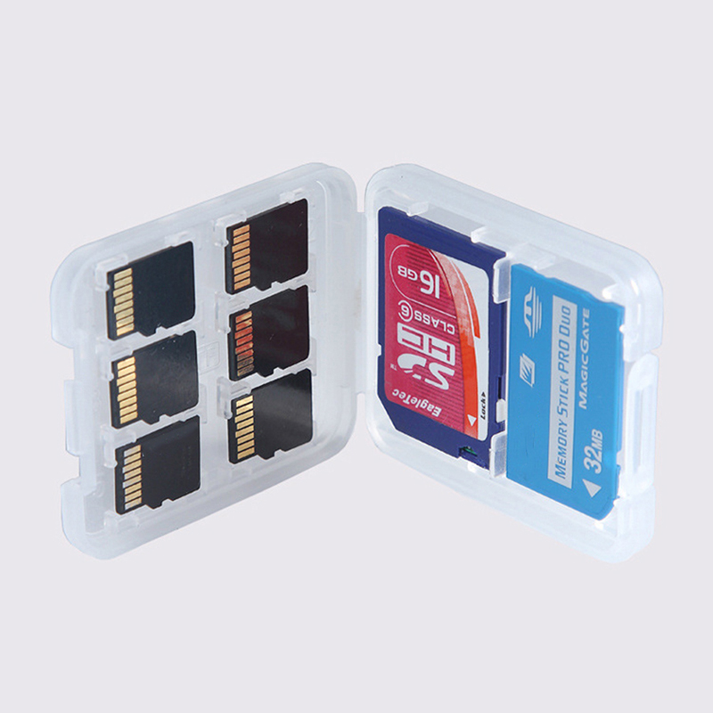 8 Slots Micro SD TF SDHC MSPD Memory Card Protecter Box Storage Case Holder