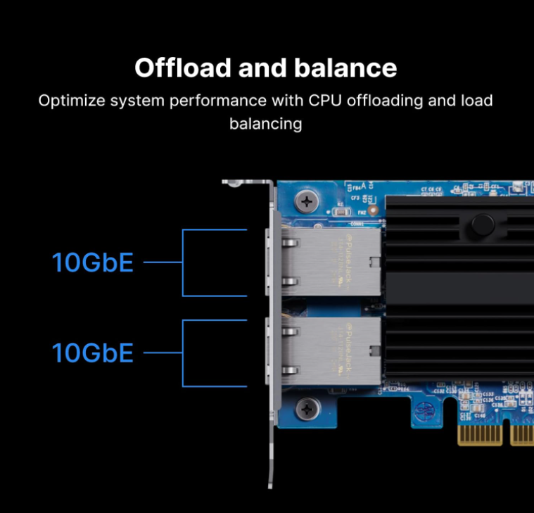 Synology 2-Port 10GbE RJ-45 PCIe Network Adapter E10G30-T2. 