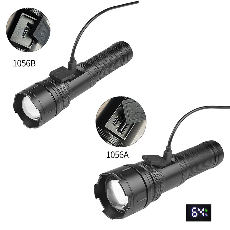 30W LED Long-Range Throwing LED Flashlight Digital Power Display Strong USB Rechargeable Aluminum Alloy Torch Light-Type A. 