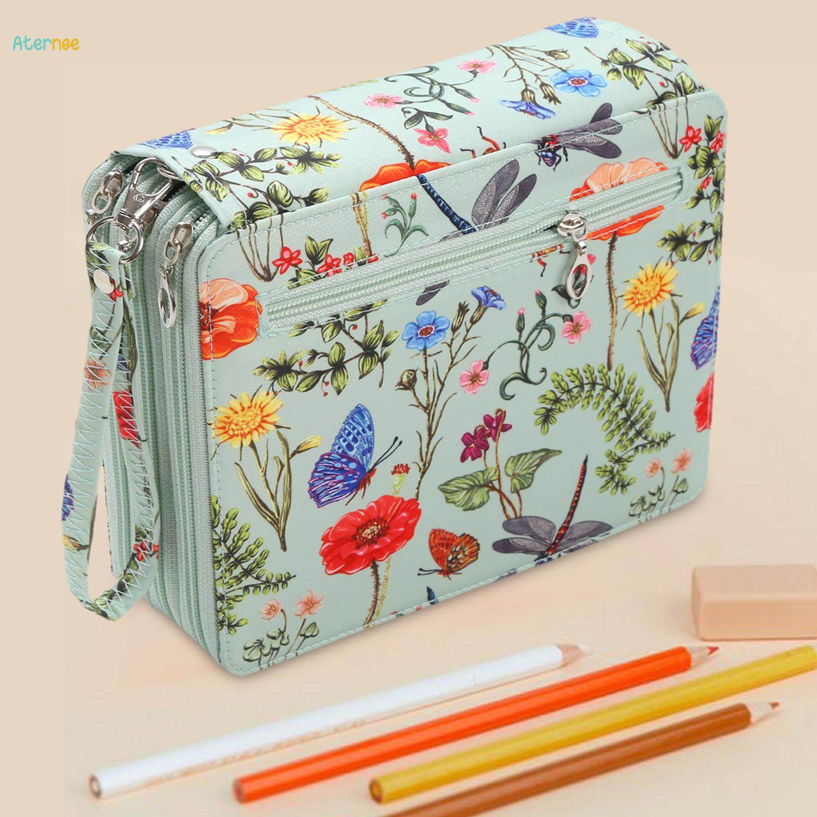 Watercolor Bag 120 Slot 3 Layer Pouch Multiunctional Large Capacity Portable Colored Pencil Case for. 