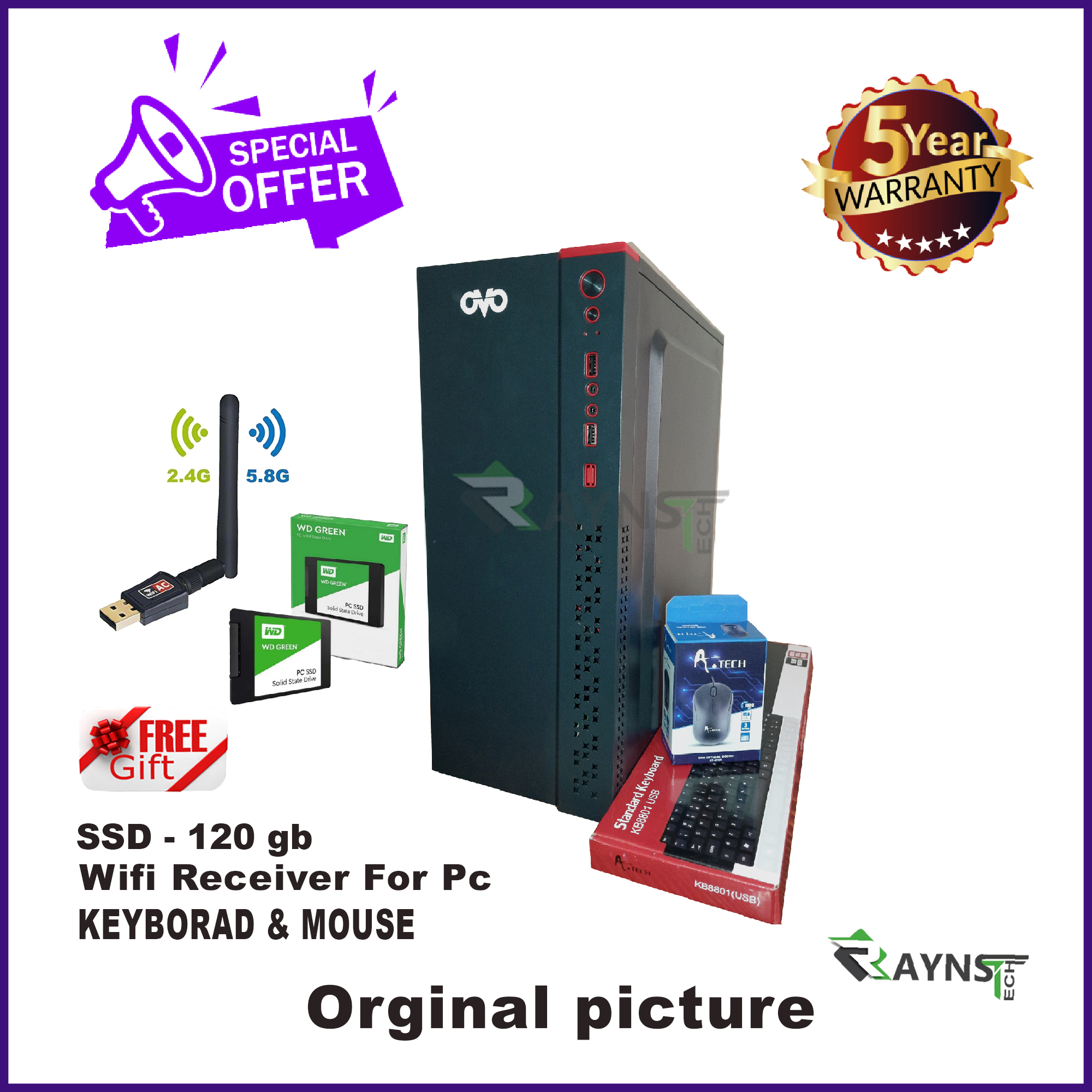 Intel Core i7 8MB Cache RAM 8GB HDD 1000GB Graphics 4GB (Internal + External) Gaming PC 64 Bit New Full Desktop Computer 2021. 