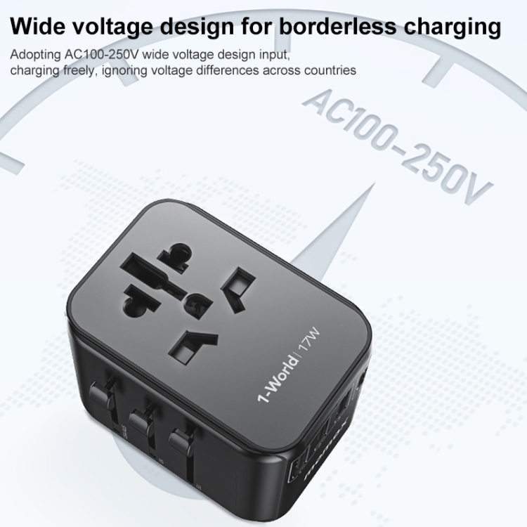 MOMAX UA12 1-World 17W Global Travel Fast Charger Power Adapter - 10
