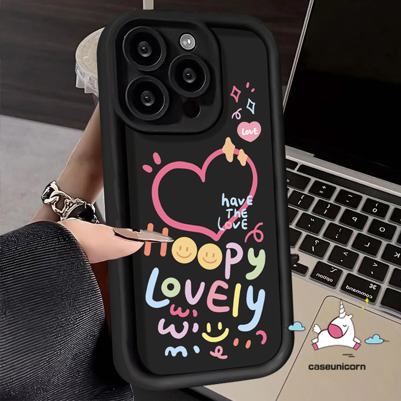 English Letter Couples Smiling Face Phone Case For Realme C33 C25 C25s C21Y C35 C53 C15 C12 C55 C20 C25Y C11 C21 C51 C31 C30 C20A 11 5i 6i 5 8i 5s Colour Heart Soft Angel Eyes Cover. 