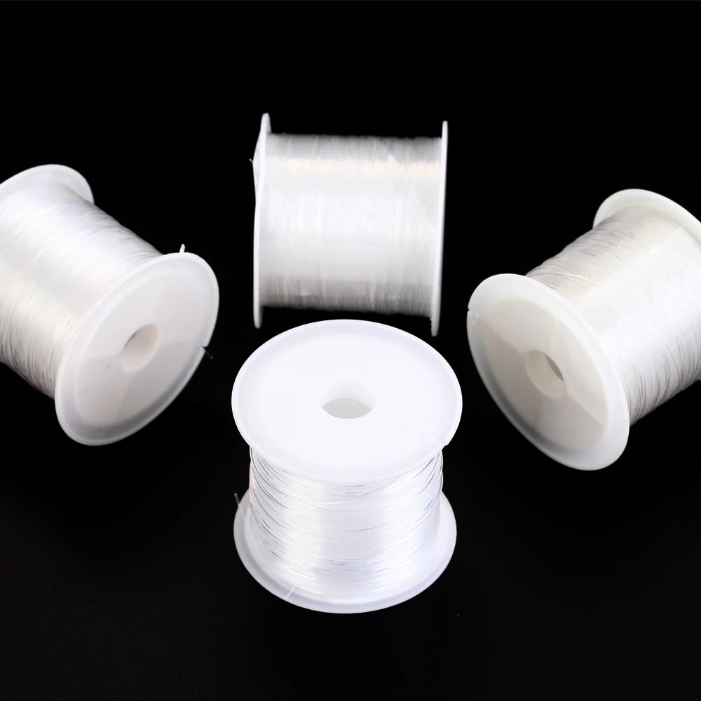 0.2-0.6mm White Fishing Line For Beads Wire Clear Non-Stretch Nylon String Beading Cord Thread For Jewelry Making Supply. 