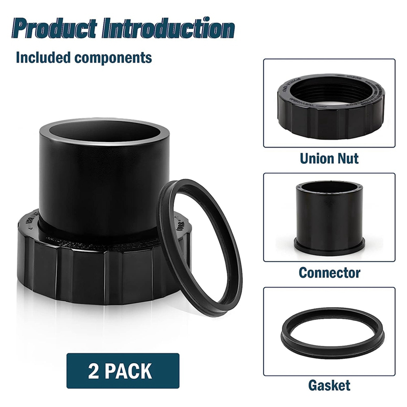 SPX3200 Union Connector Black Union Connector for Hayward Tristar,Northstar,EcoStar Pumps,SwimClear Cartridge Filter for Pool Heater Parts. 