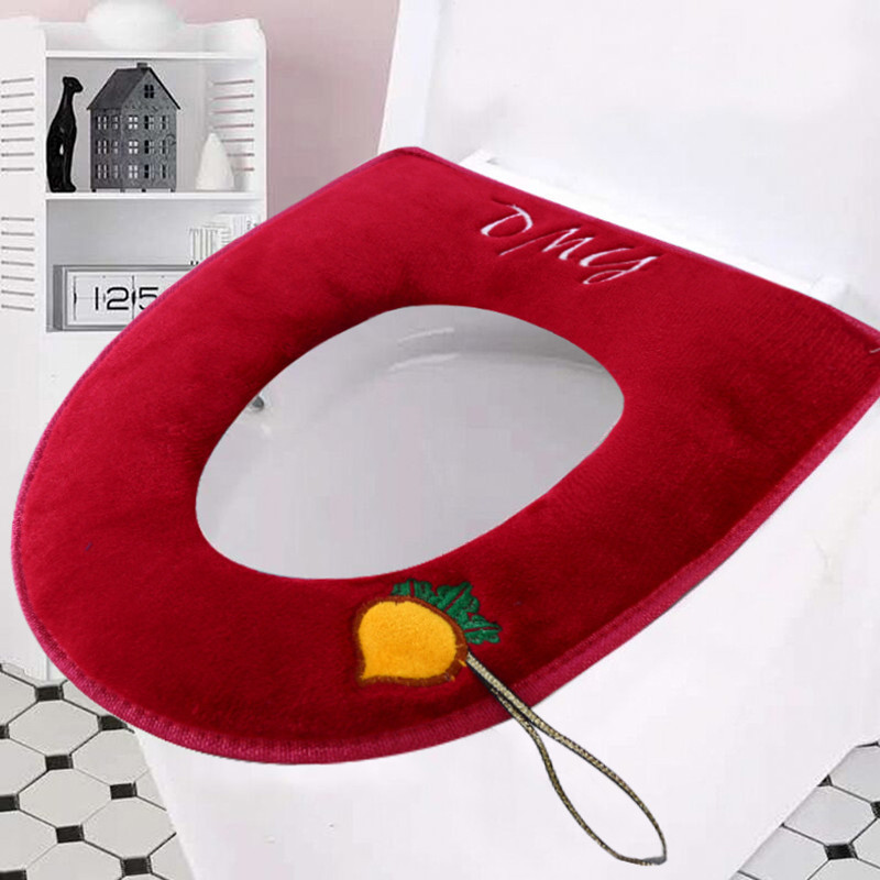 Toilet seat duckling, thickened cushion cover, corduroy hook and loop style, no home mat, coral velvet toilet seat mail bag. 