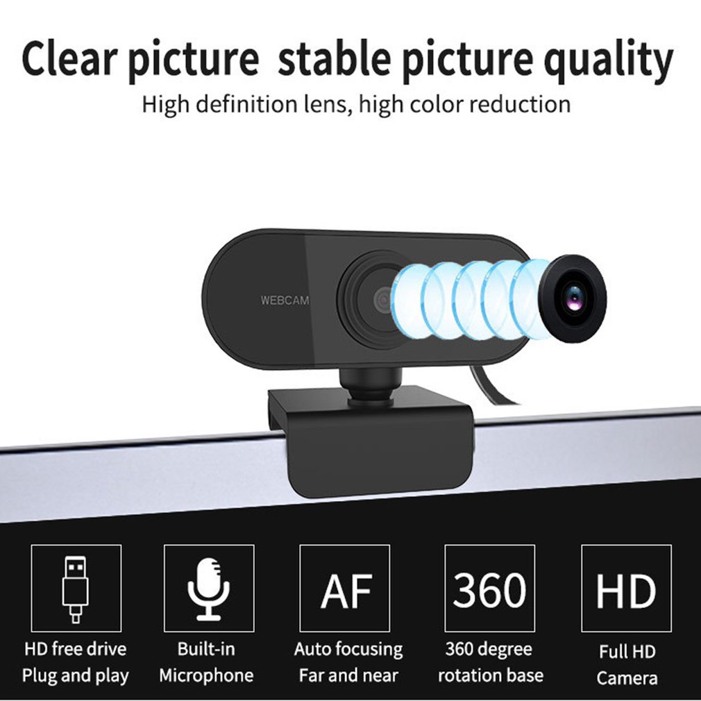 Webcam 1080P PC Mini USB 2.0 yüksek çözünürlüklü Web kamera mikrofon USB bilgisayar Video kayıt canlı Web Camaras. 