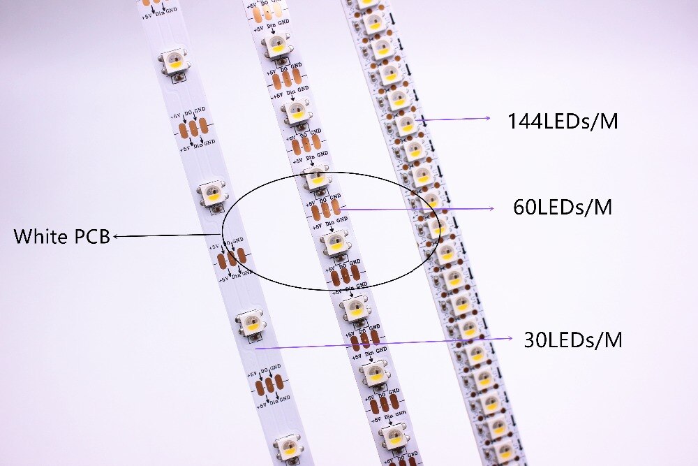 SK6812 RGBW (similar ws2812b) 4 in 1 1m/4m/5m 30/60/144 leds/pixels/m individual addres led strip wwa ww nw IP30/65/67 DC5V-SK6812 RGBNW-1m 30 IP20-White PCB-. 