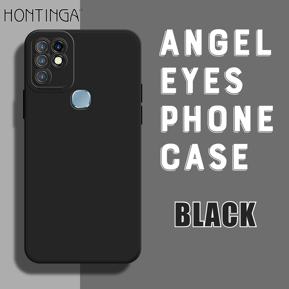 Hontinga for Infinix Hot 10 Back Cover Simple Multicolor Fashion Case Camera Protection Soft Silicone TPU Phone Cases