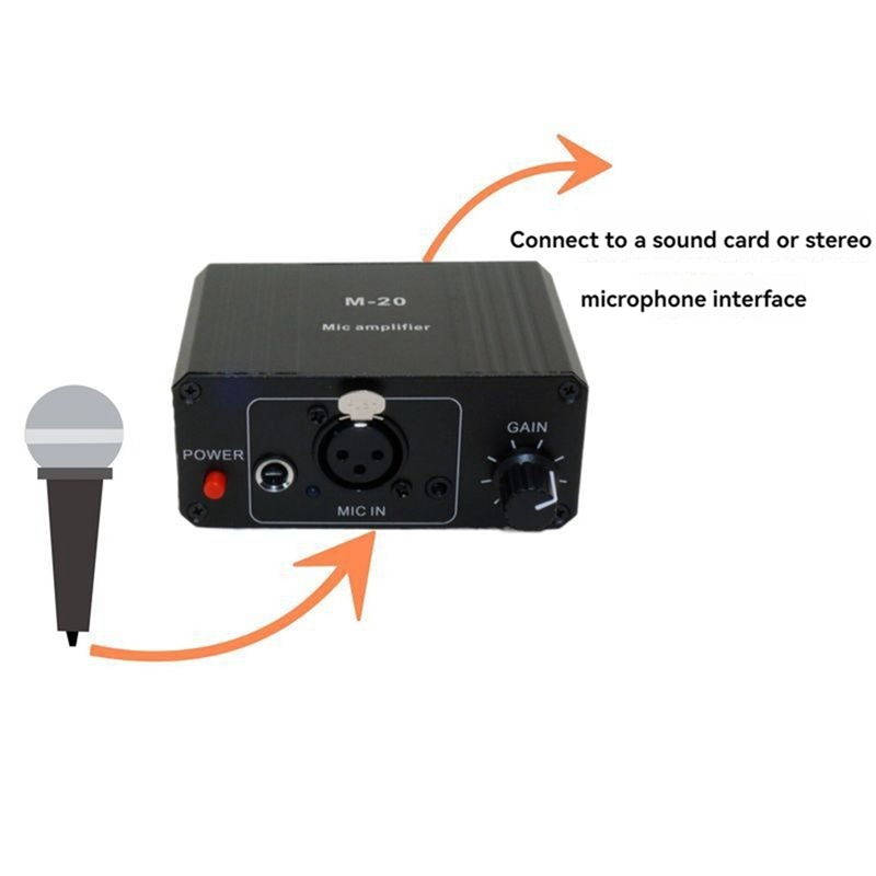 Dynamic Microphone Condenser Mic Amplifier M-20 Audio D. 