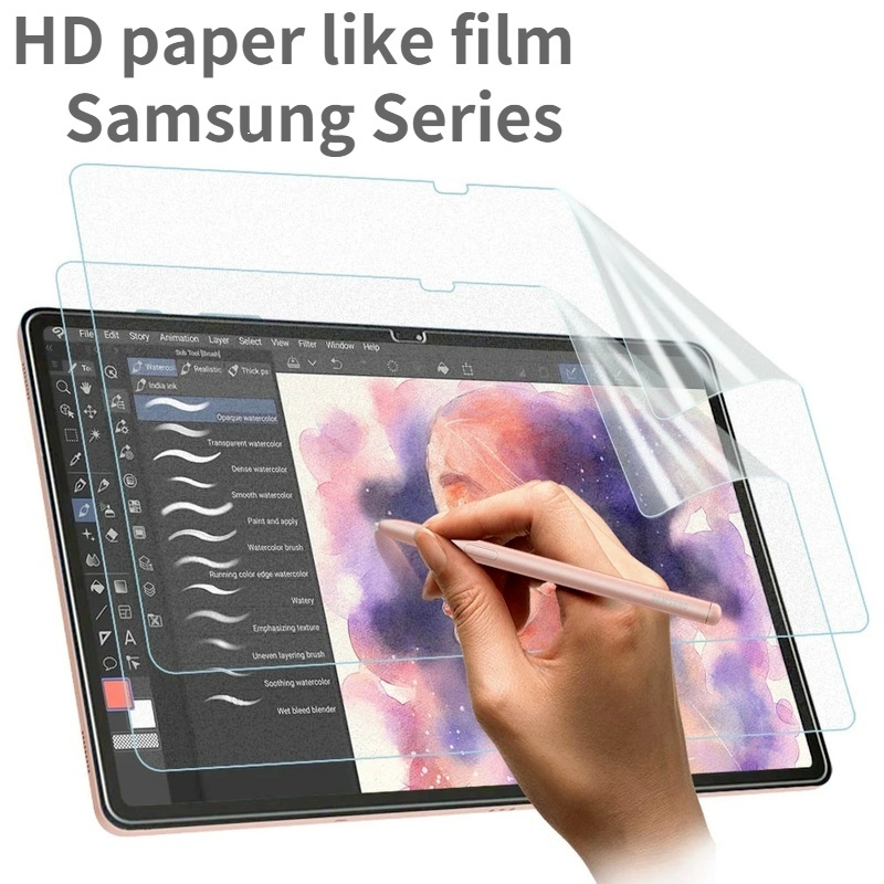 1Pc Soft Screen Protector Anti-Fingerprint HD Anti-Glare Not Glass Writing Painting Tablet Screen Film Frosted Anti-scratch Paper Feel Film for Samsung Galaxy Tab S4 S6 S7 A A7 A8