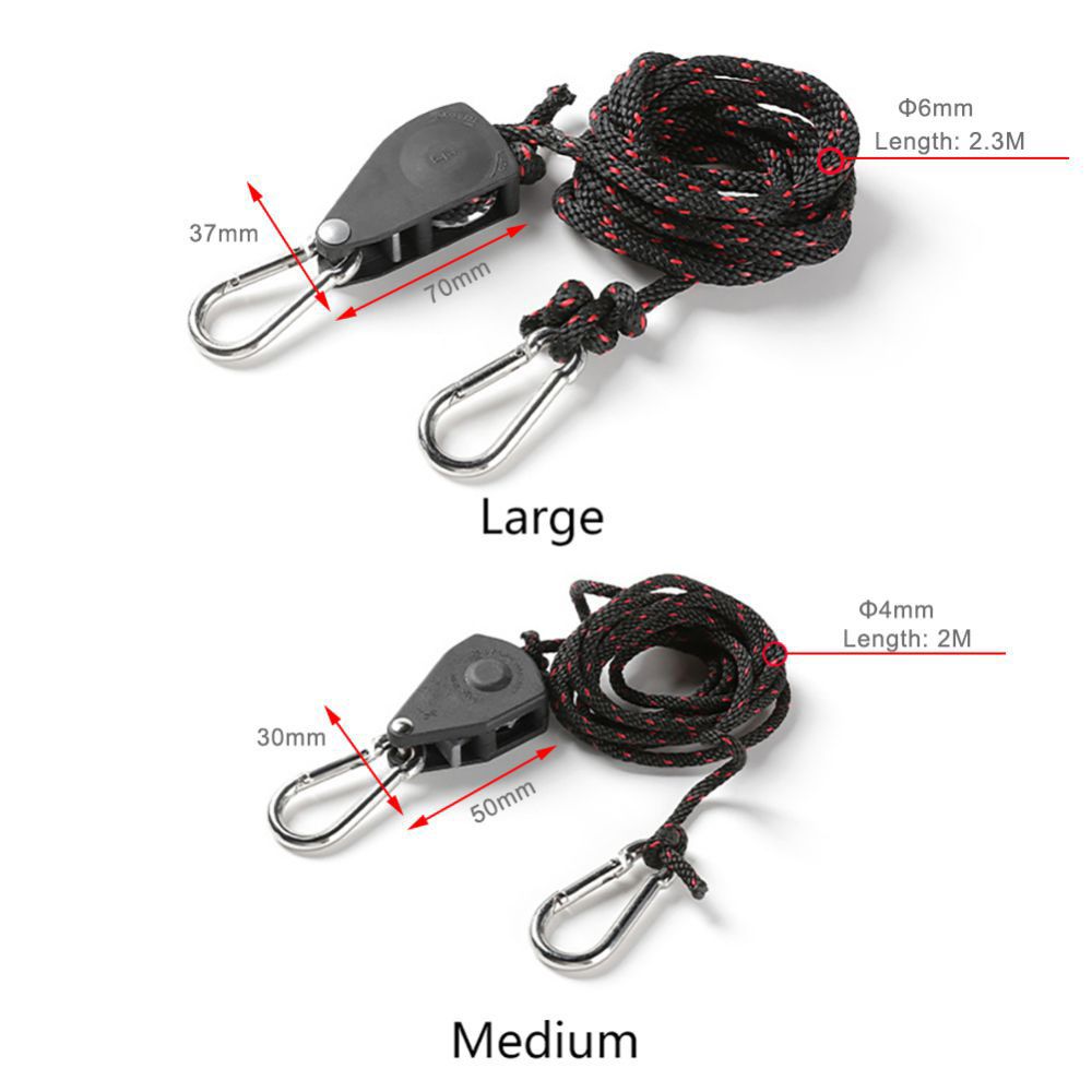 Adjustable Rope Hanger Tent Lanyard Pulley Rope Ratchet Portable New Pulley
