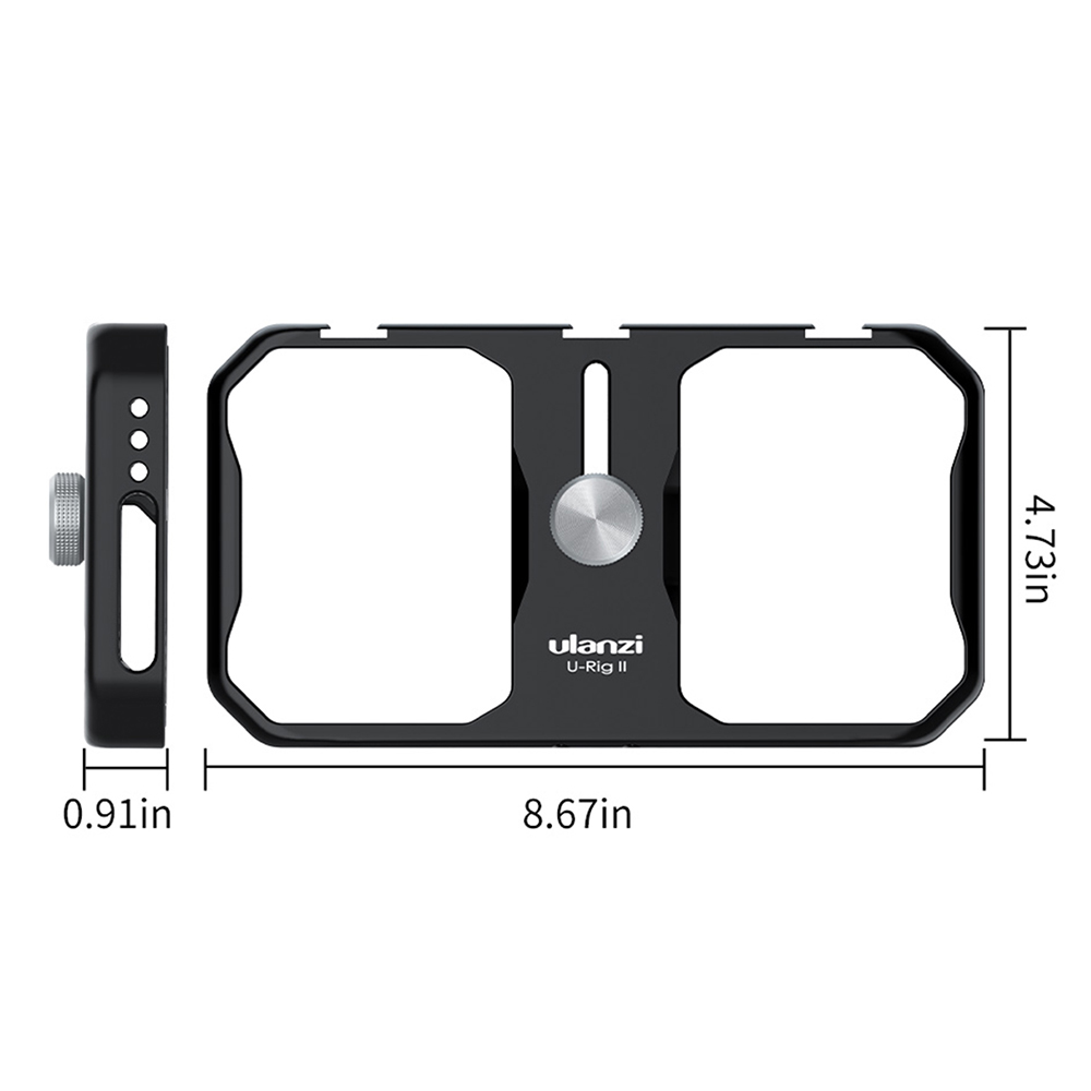 Ulanzi U-Rig II Universal Metal Video Cage for Smartphone Filmmaking Case with Cold Shoe Slots Stabilizer Stabilizing Hand Grip Tripod Mount Compatible with iPhone Android Phones. 