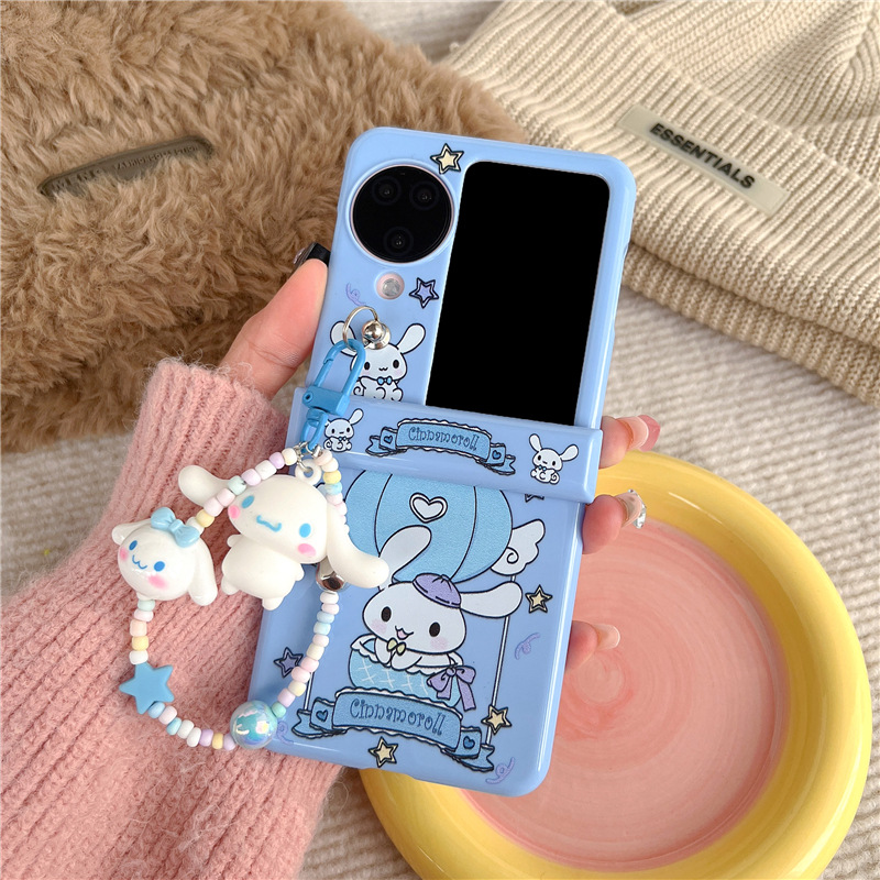 New cute cartoon OPPO Folding Hard Shell Three-Piece Suit OPPO find N2/N3 flip Phone case. 