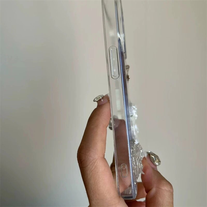 Retro 3D Angel Aesthetic Transparent Phone Case For iphone 15 14 13 12 11 Pro Max MiNi X XS XR 7 8 Plus SE Girl Epoxy Soft Cover. 