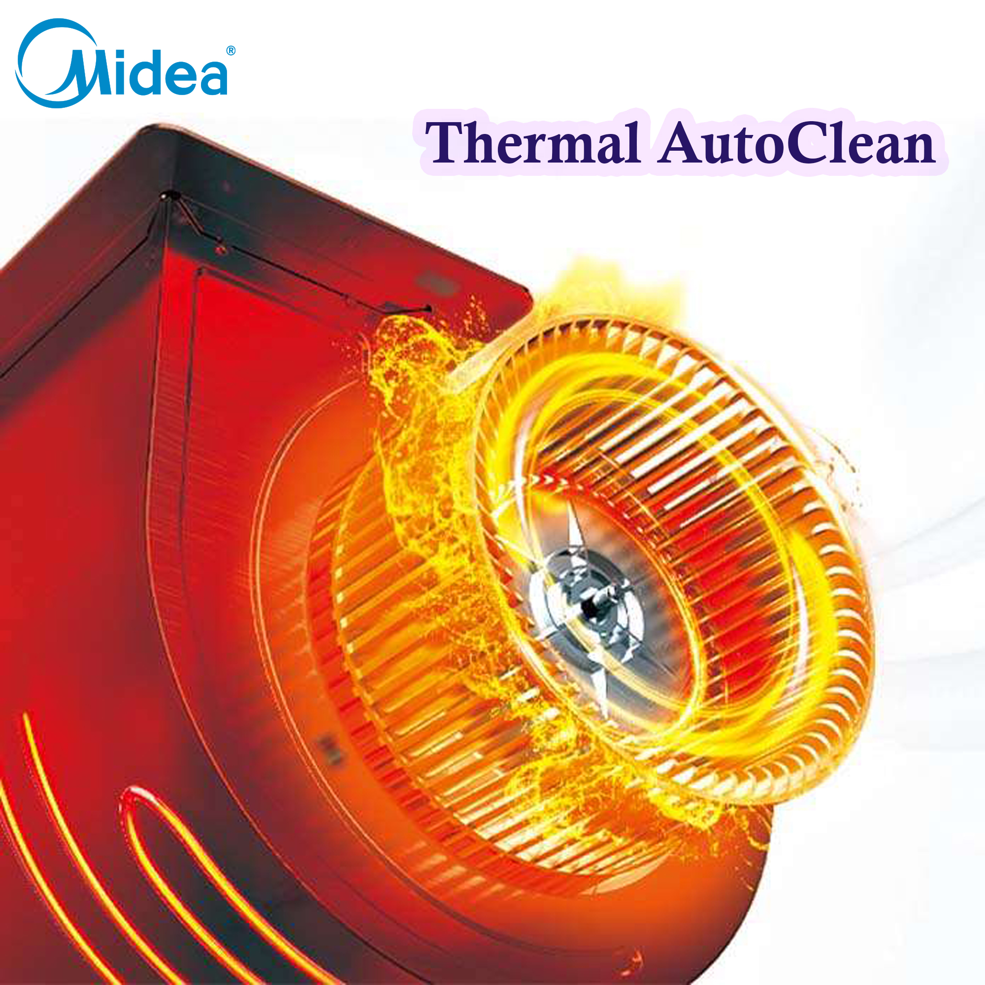 Midea 90V11 36 Inch Kitchen Chimney with 1250m3/hr strong air suction and thermal autoclean. 