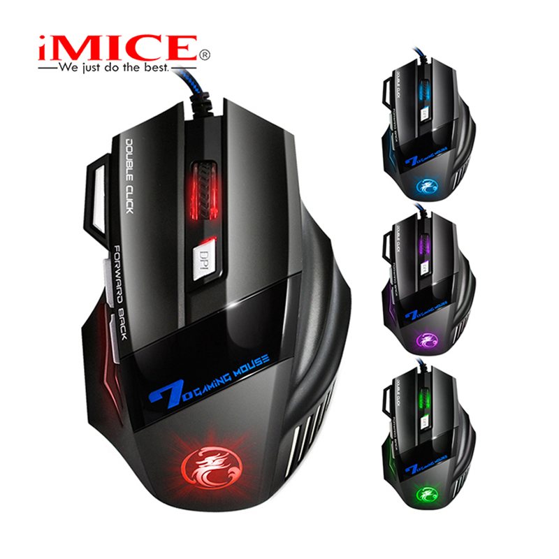 Gaming Mouse 7 Button LED USB Computer Mouse Gamer Ergonomic Wired iMice X7 Silent Mouse With Backlight For PC Laptop