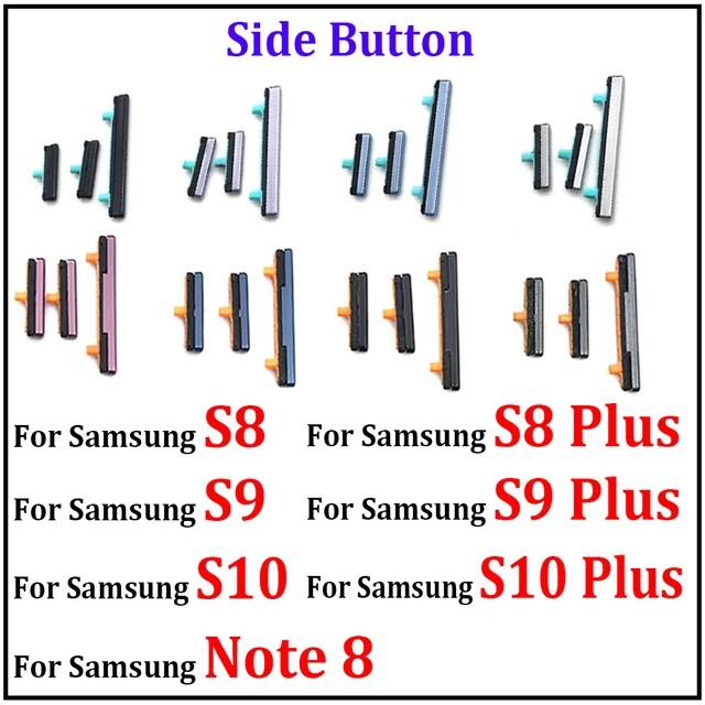 Side Key Set Power and bixby and Volume Buttons Part For Samsung Galaxy S8 S9 S10 Plus Note 8. 