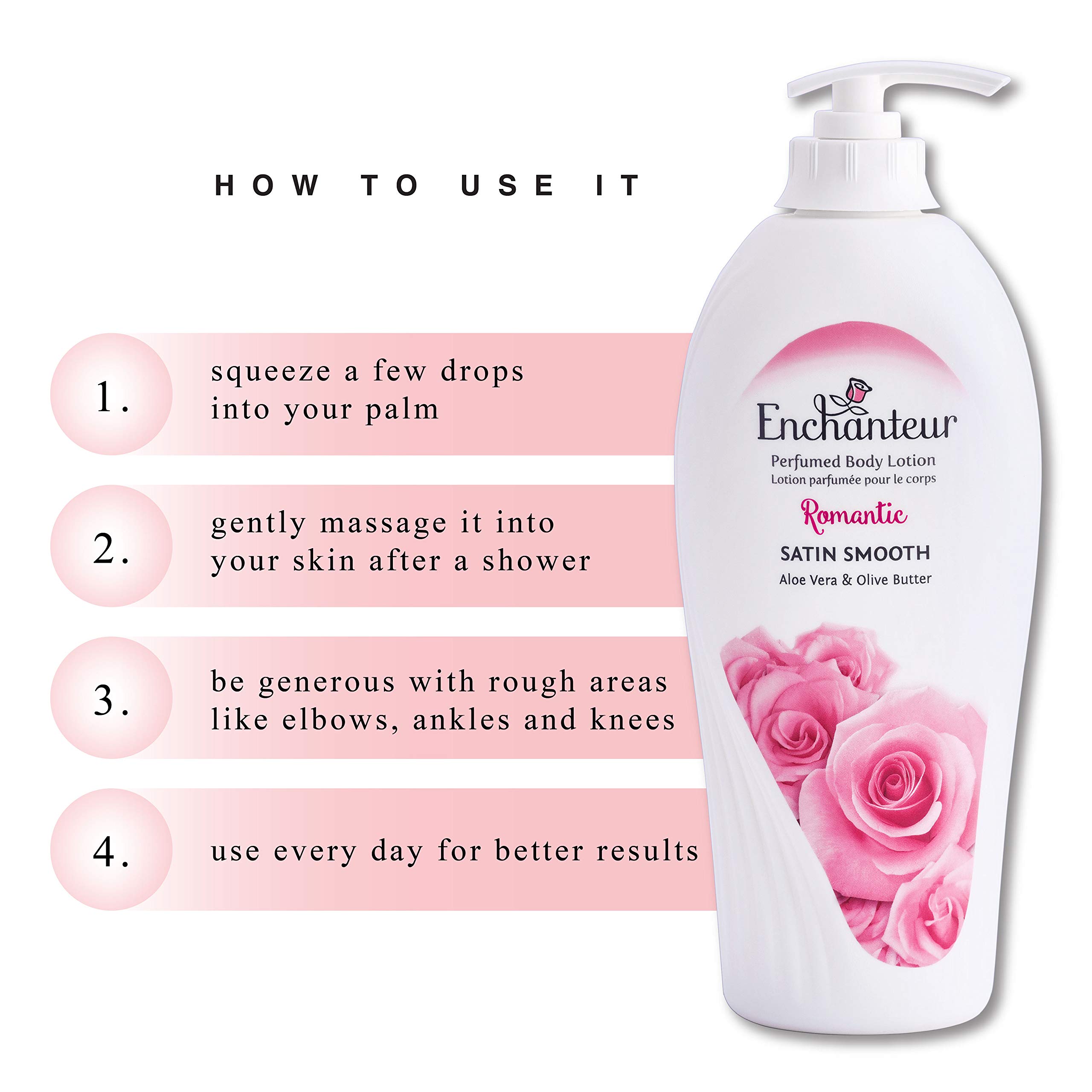 Buy Enchanteur Romantic Perfumed Body Lotion, 500ml, with Aloe Vera & Olive Butter for Silky Smooth Skin Online at Low Prices in India - Amazon.in