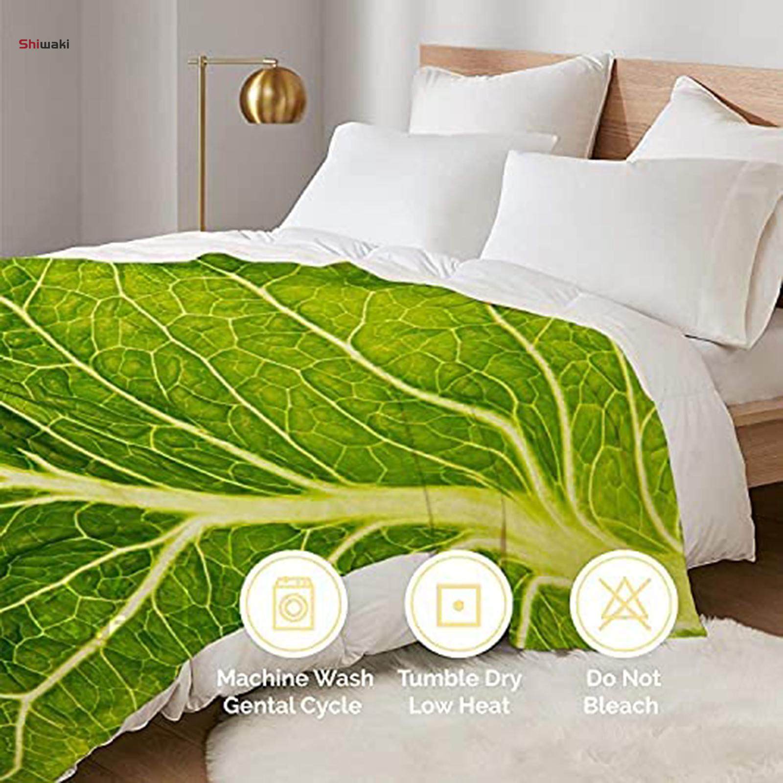 Lettuce Leaf Flannel Fleece Blanket Microfiber Lightweight Throw for Soft 100x150cm. 