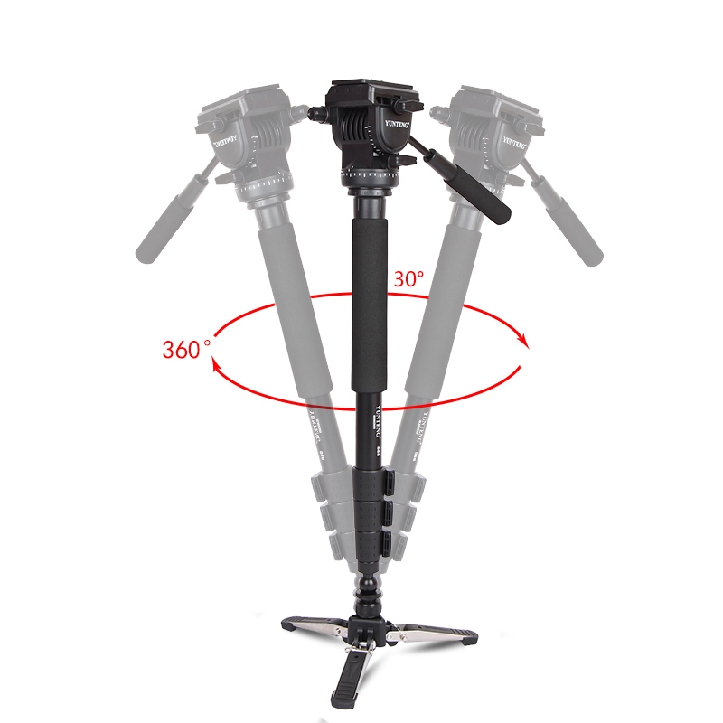 YUNTENG VCT-288 Tripod Mount Monopod with Fluid Drag Head. 