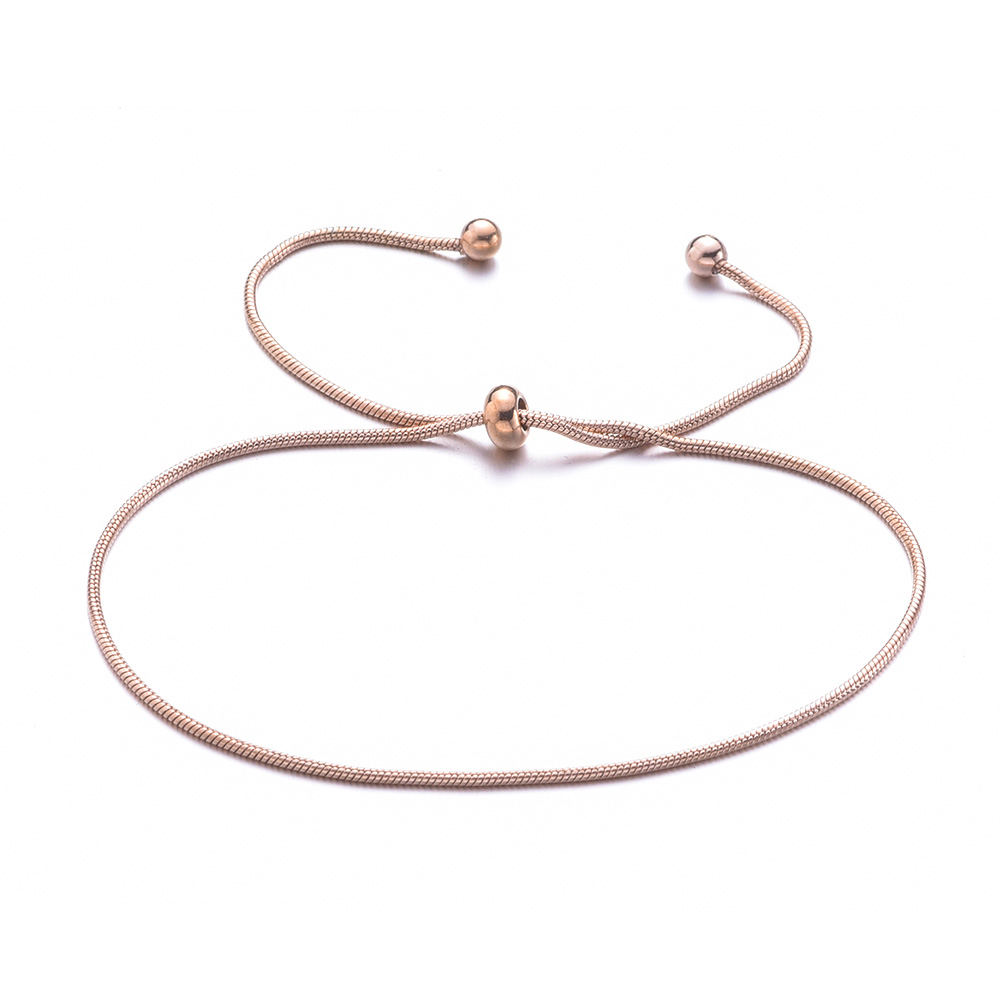 Fashion Simple Adjustable Slider Anklets Chain Bracelets For Women Girl Titanium Steel Jewelry Bangle Retro Minimalist Style Ankle Gift 1Pcs