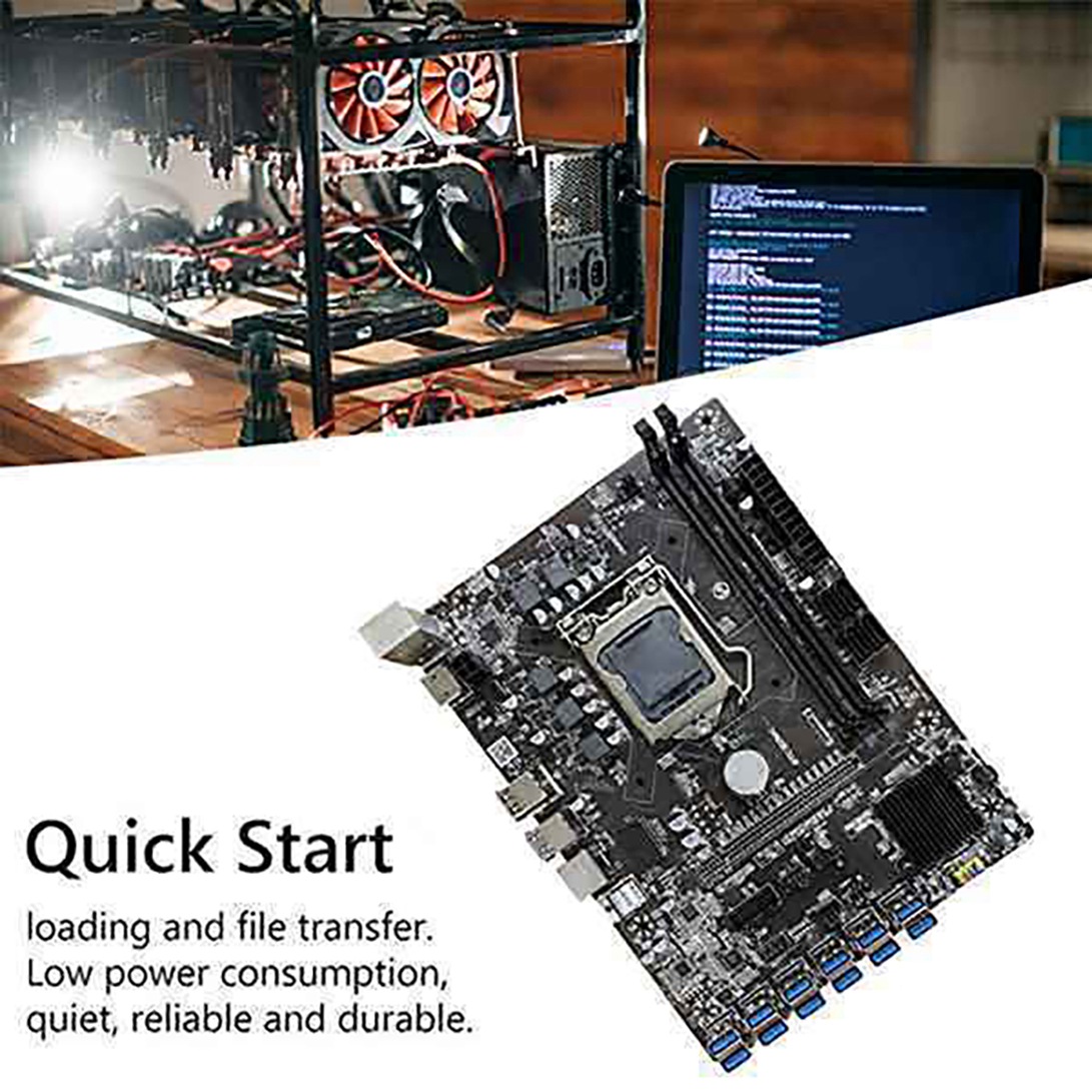 B250C BTC Mining Motherboard 12 USB3.0 to PCI-E Graphics Slots LGA1151 DDR4 RAM SATA3.0 with Thermal Grease+SATA Cable. 