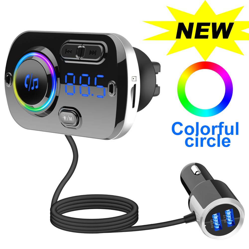 FM Tran_s_mitter BC49BQ Bluetooth-Compatible 5.0 Car Charger Car Kit MP3 Music Audio Player Hands-Free Calling Dual USB Port FLAC. 