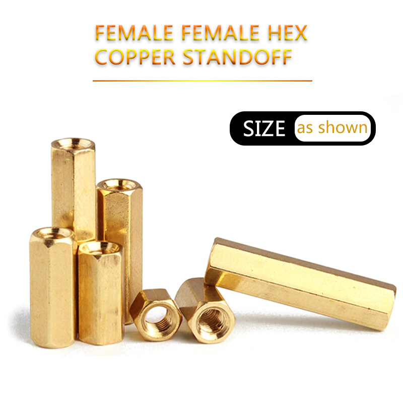 M3 M4 Brass Hex Standoff Spacer Column Screw Copper Flat Head Spacing Screws Fasteners Nuts Length 4mm-70mm Millimeters. 