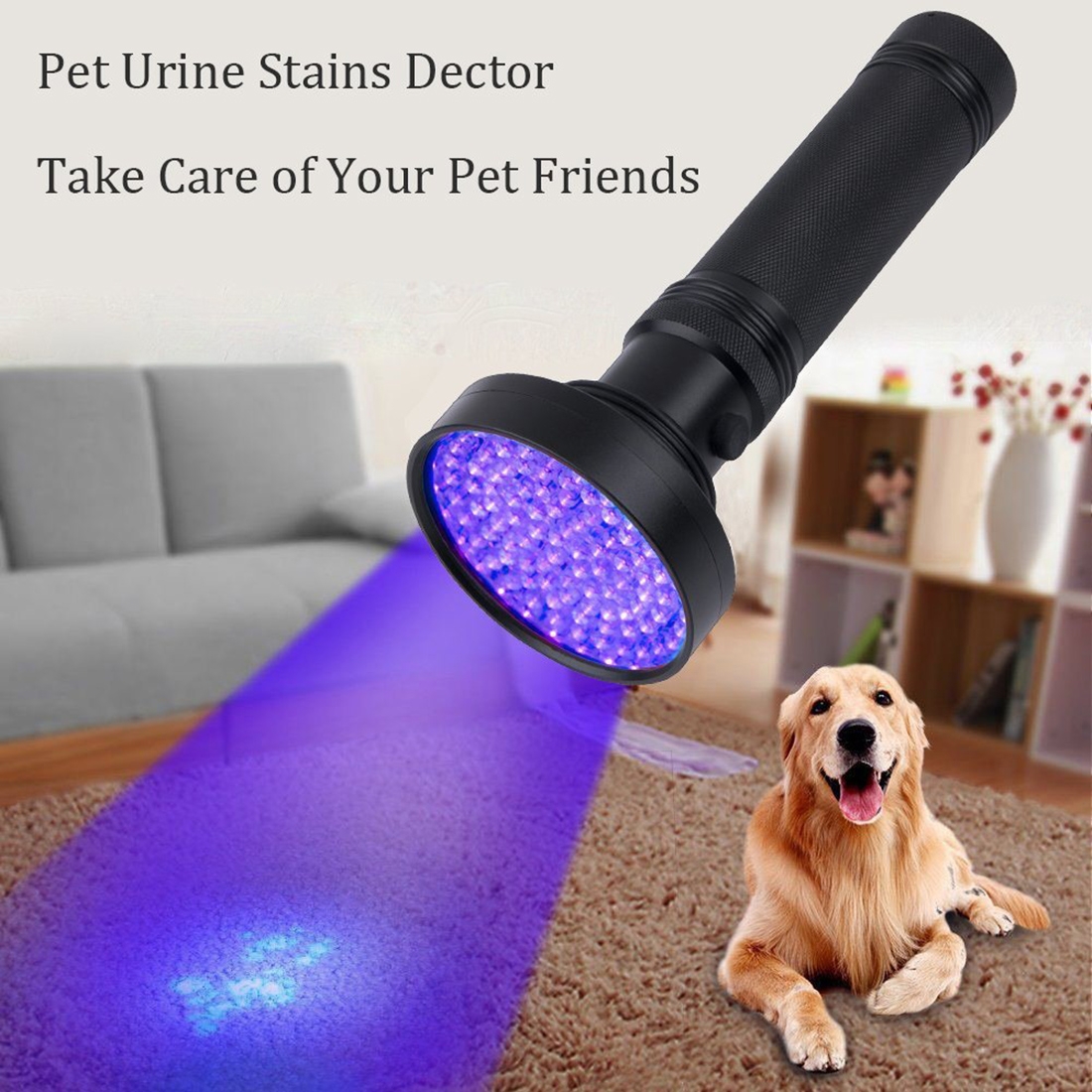 100 LED UV Flashlight Scorpion Detector Fluorescence Detector. 