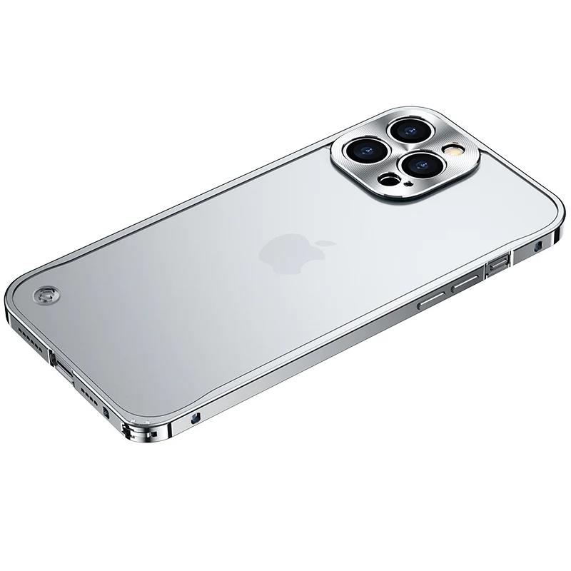 Original Armor Metal Frame Matte Case for IPhone 13 14 15 16 Prrelaxo Max 12 Mini 14 Plus 15Pro 14Pro IPone 16Pro I Phone Back Cover