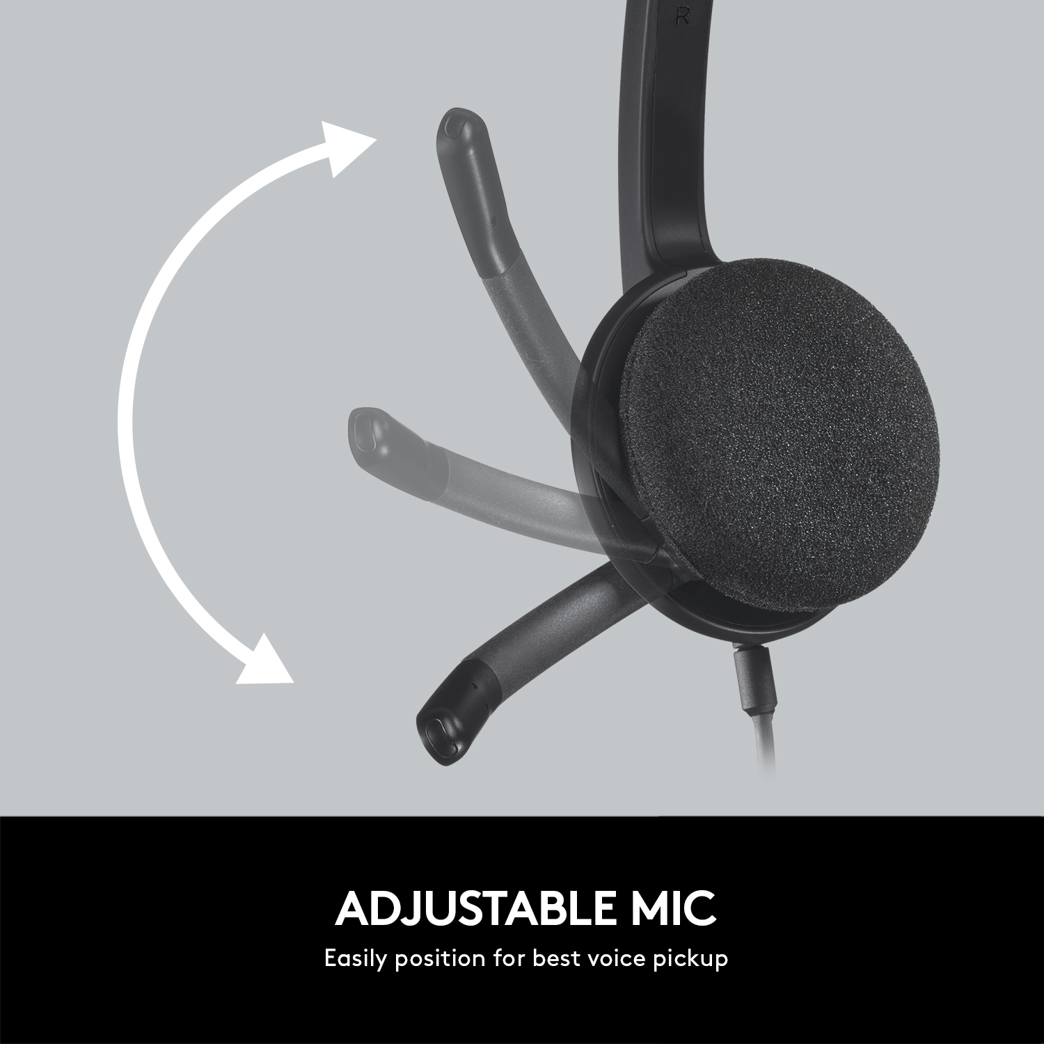 Logitech H340 Wired Headset, Stereo Headphones with Noise-Cancelling Microphone, USB, PC/Mac/Laptop - Black. 