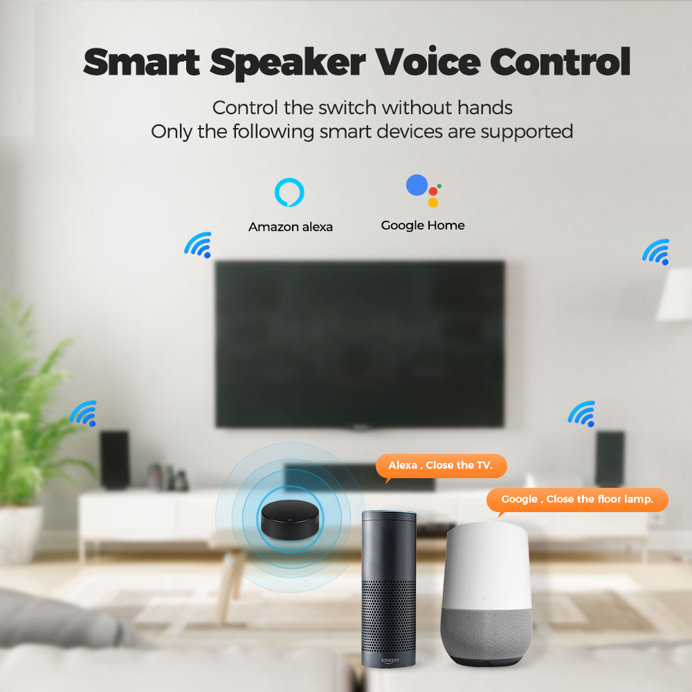 ROVF - Tuya Wifi IR Remote Control Universal Temperature Humidity Sensor - for Fan TV Voice Alexa Google Home. 