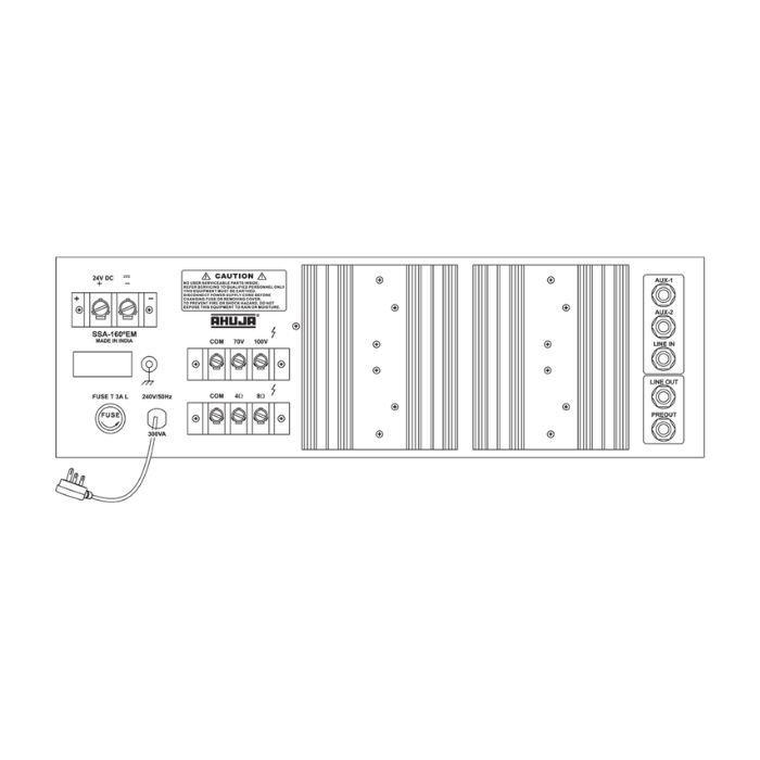 Ahuja SSA-160EM 160W PA Mixer Amplifier - Capacity 160 Watt in Black Color. 